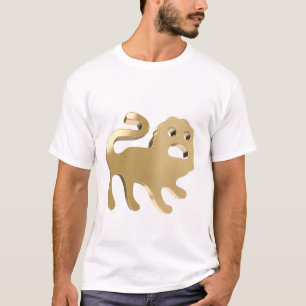Camiseta Signo Zodiacal de Leão Luxo Ouro Símbolo de Astron