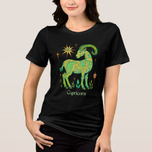 Camiseta Signo Zodíaco Capricórnio em Padrões Intrincados