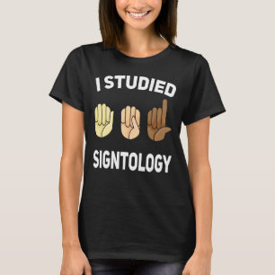 Camiseta Sigtologia Linguagem de Sinal de Mão Linguagem ASL