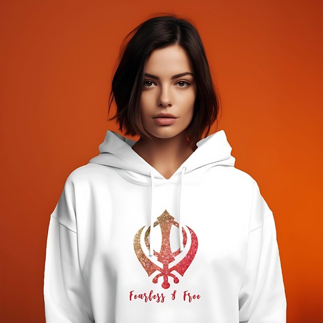 Camiseta Sikh Khanda "Sem medo e livre" (Criador carregado)