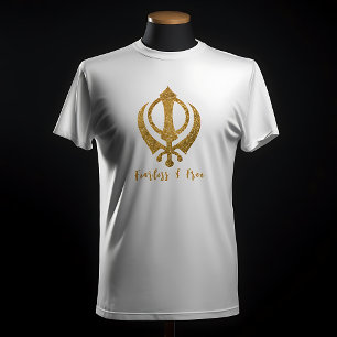 Camiseta Sikh Khanda "Sem medo e livre"
