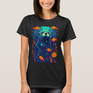 Camiseta Sílaba de Amante da Natureza de Algas de Peixes Su