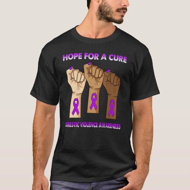 Camiseta Silence Hand Hope For A Cure Domestic Violence Awa (Frente)