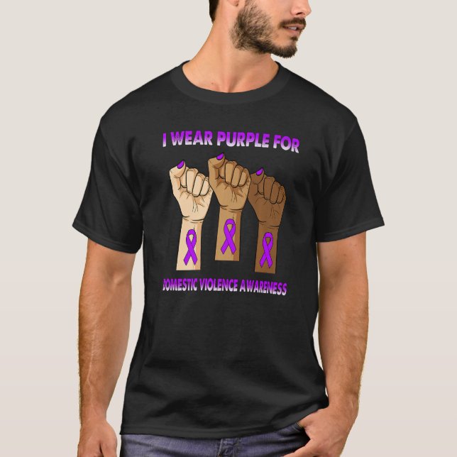 Camiseta Silence Hand I Wear Purple For Domestic Violence A (Frente)