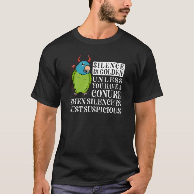 Camiseta Silence Is Golden Parrot I Blue crowned Conure (Frente)