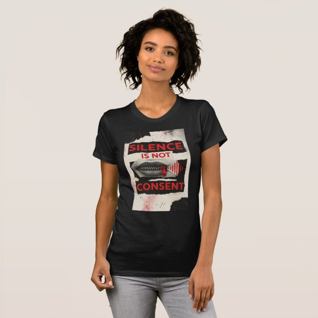 Camiseta Silence Is Not Consent Awareness Shirt (Frente Completa)