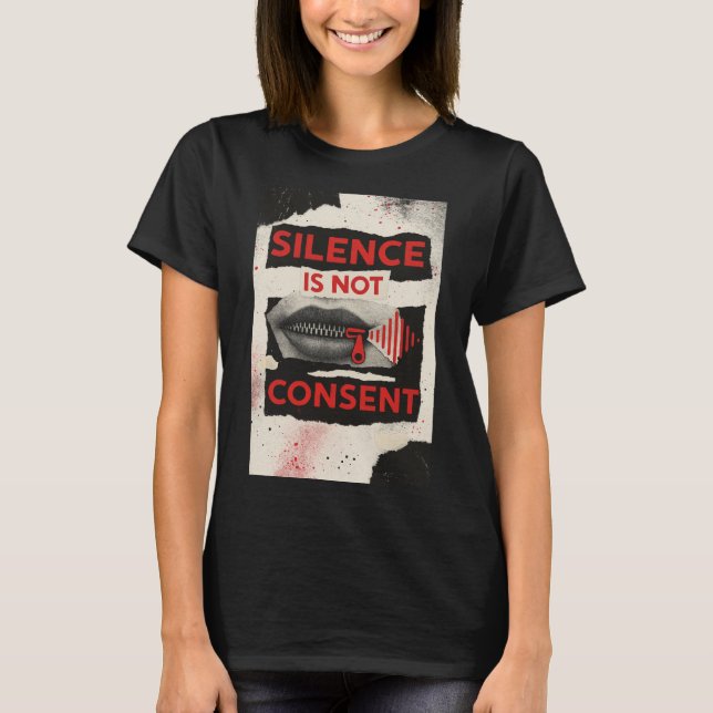 Camiseta Silence Is Not Consent Awareness Shirt (Frente)