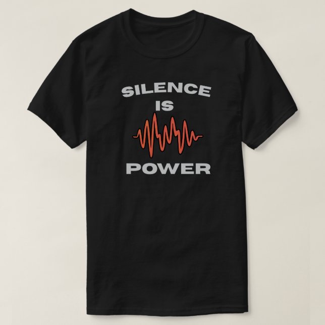 Camiseta Silence Is Power Minimal Quote with Soundwave  (Frente do Design)