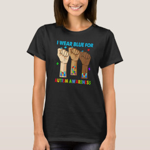 Camiseta Silence Mão Eu Uso Azul Para Conscientização do Au