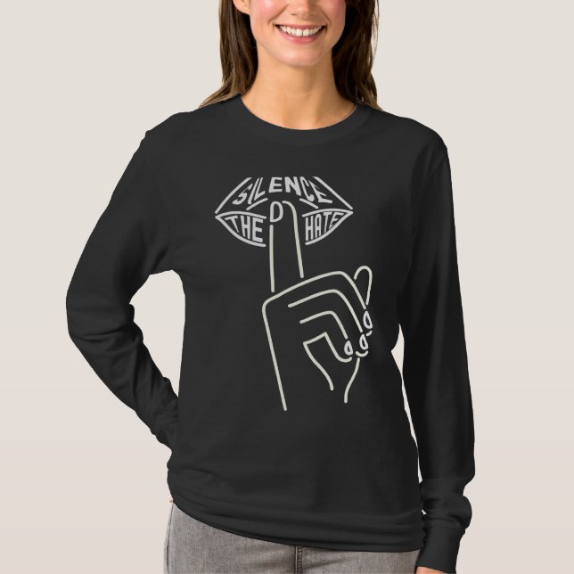 Camiseta Silenciar o ódio e parar o ódio (Frente)