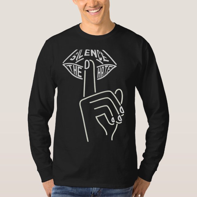 Camiseta Silenciar o ódio e parar o ódio (Frente)