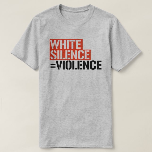 Camiseta Silêncio branco é violência (Frente do Design)