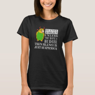 Camiseta Silêncio É Ouro Papagaio Amarelo Bugeriga