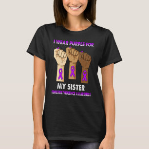 Camiseta Silêncio Mão Eu Uso Roxo Por Minha Irmã Violência