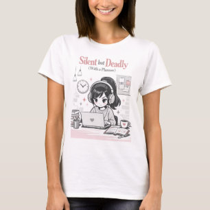 Camiseta Silencioso mas Mortal Com uma Planejadora Roupa de