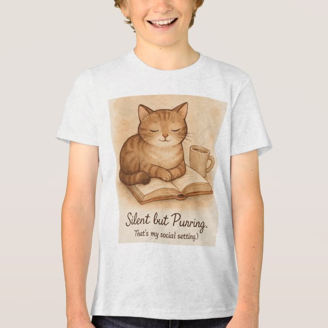 Camiseta Silent but Purring Cat Tee (Frente)