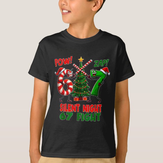 Camiseta Silent Night Christmas Tree 67 Pajamas Funny Six S (Frente)