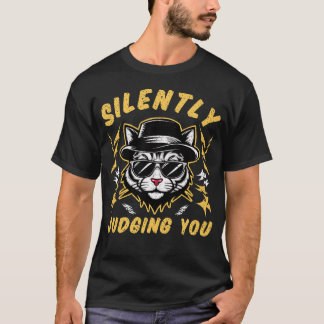 Camiseta Silently Judging You Cool Cat Funny