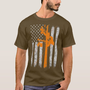 Camiseta Silhouette American Flag Lineman Eletronico