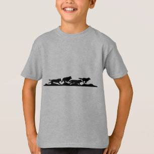 Camiseta Silhouette Black Wolf Wild Correndo Com A Embalage