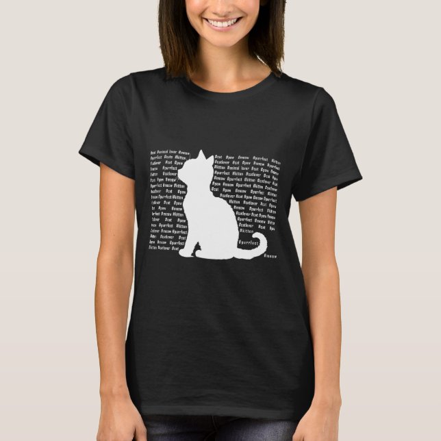 Camiseta Silhouette Cat - design perfeito para amantes de g (Frente)