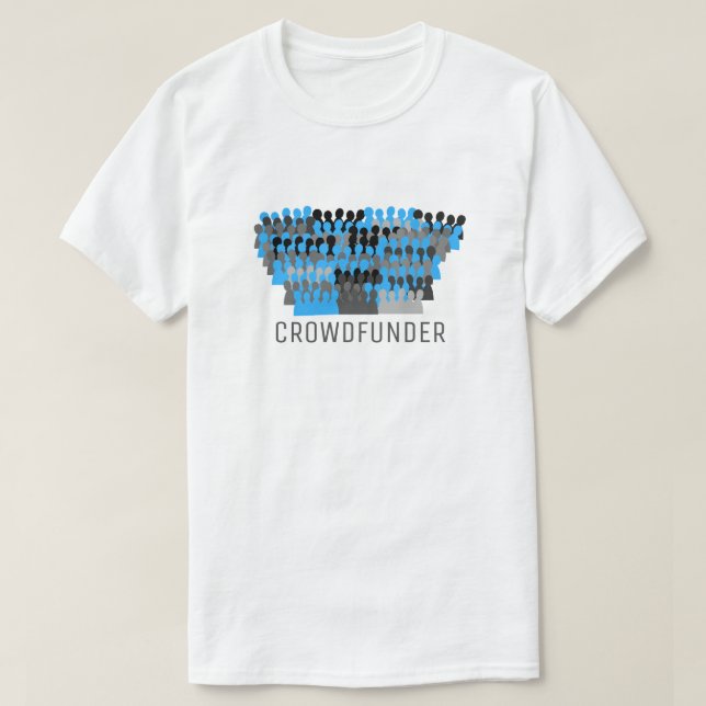 Camiseta Silhouette Crowd Design, Crowdfunder, Crowdfunding (Frente do Design)