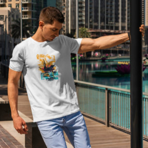 Camiseta Silhouette da estação de óleo