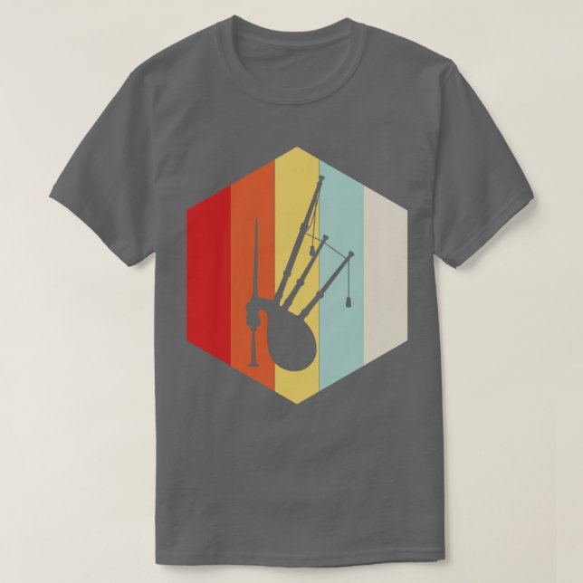 Camiseta Silhouette de Bagpipe Retro (Frente do Design)