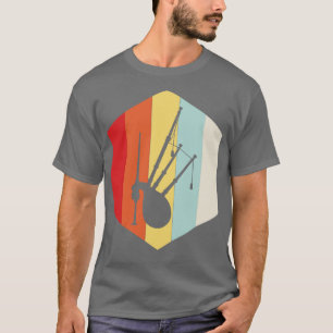 Camiseta Silhouette de Bagpipe Retro