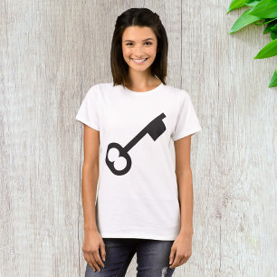 Camiseta Silhouette de chave Vintage Minimalista
