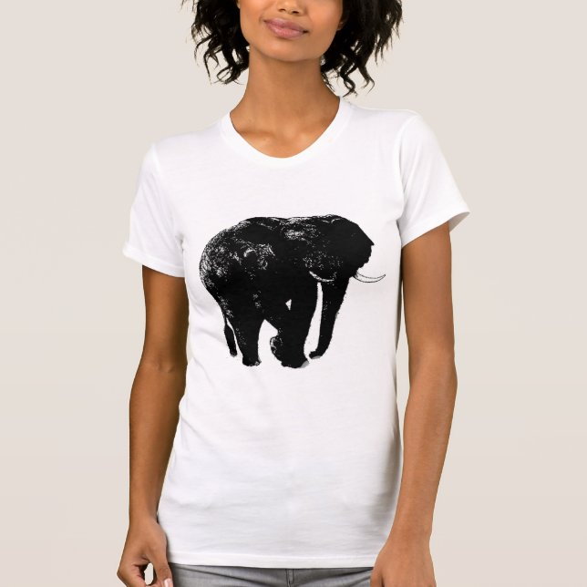 Camiseta Silhouette de Elefante Preto (Frente)