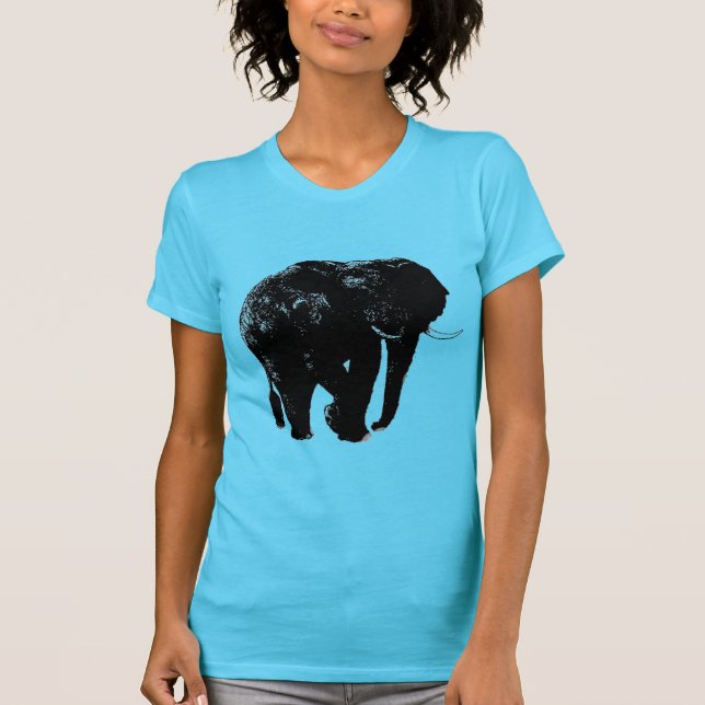 Camiseta Silhouette de Elefante Preto (Frente)