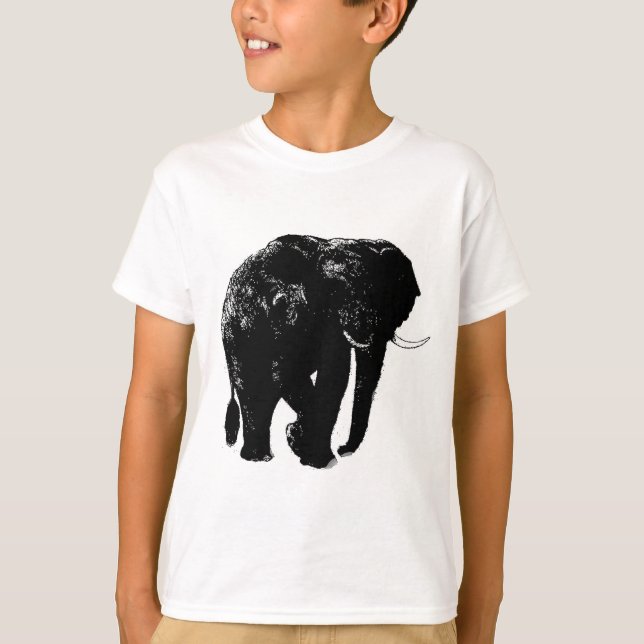 Camiseta Silhouette de Elefante Preto (Frente)