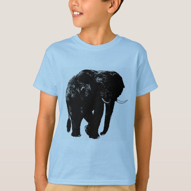 Camiseta Silhouette de Elefante Preto (Frente)