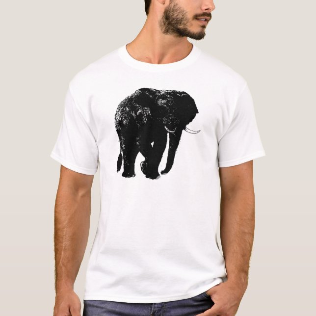 Camiseta Silhouette de Elefante Preto (Frente)