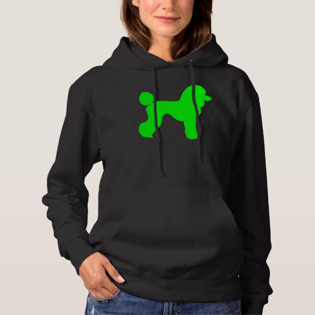 Camiseta Silhouette de Poodle Verde (Frente)