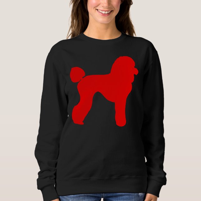 Camiseta Silhouette de Poodle Vermelha (Frente)