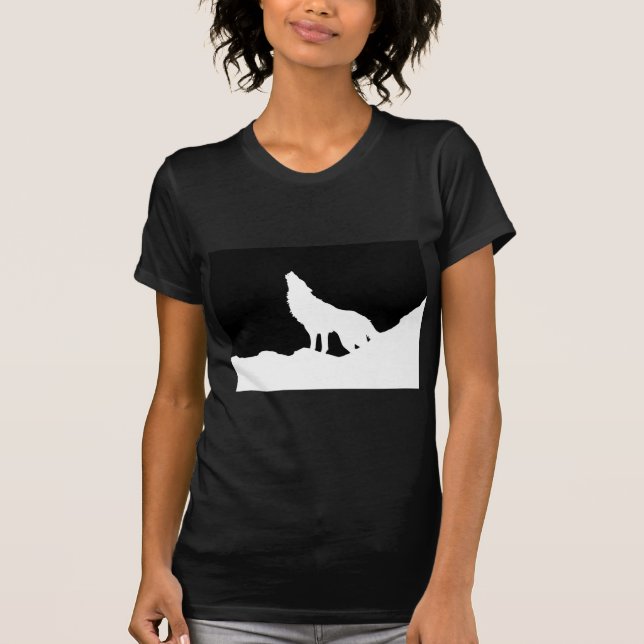 Camiseta Silhouette de Pop de Arte Negra e Branca Única (Frente)