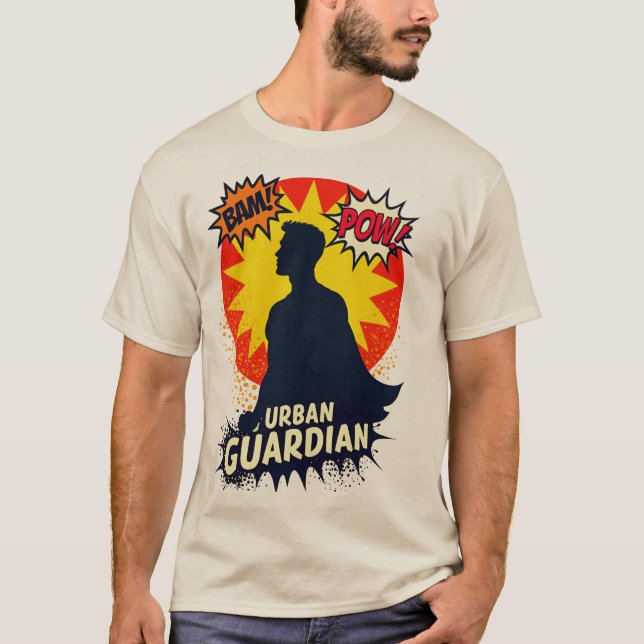 Camiseta Silhouette de Super-Herói Retroativo - Design de G (Frente)