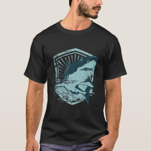 Camiseta Silhouette de Tubarão Vintage   Tigre de tubarão