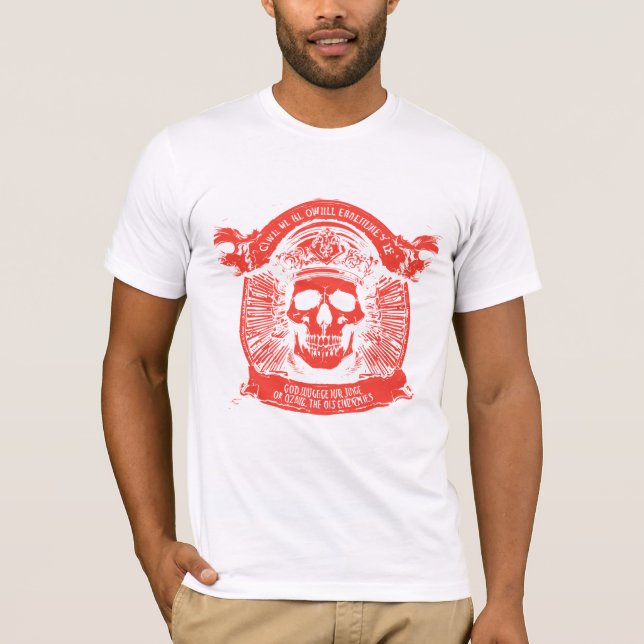 Camiseta Silhouette do crânio minimalista (Frente)