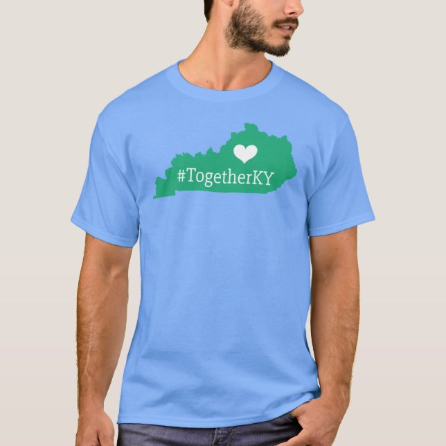 Camiseta Silhouette do Estado do Kentucky com Heart Gr (Frente)