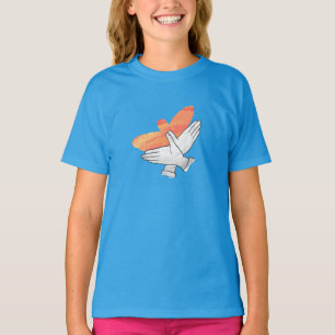 Camiseta Silhouette Eagle Orange à Mão