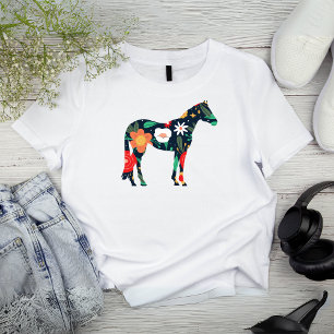 Camiseta Silhouette Equina Floral