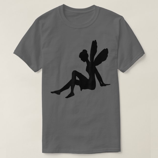 Camiseta Silhouette Fada Preta (Frente do Design)