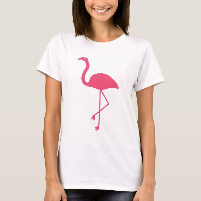 Camiseta Silhouette Flamingo Rosa (Frente)
