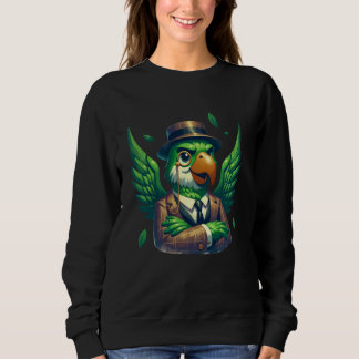 Camiseta Silhouette Green Parrot Cartoon Illustration Graph