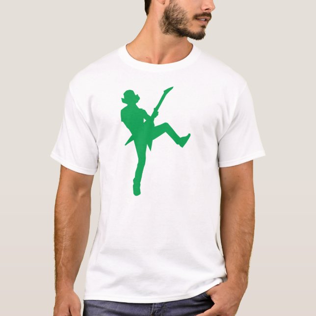 Camiseta Silhouette, Jogador de Violão Verde (Frente)