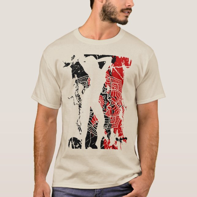 Camiseta Silhouette Lindas Mulheres - Camisa-Abstrato (Frente)