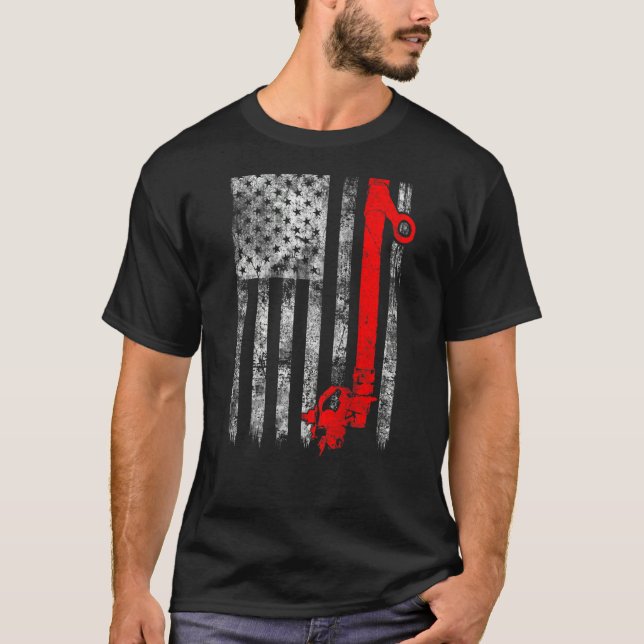 Camiseta Silhouette Power Line Fuse American Flag Lineman (Frente)